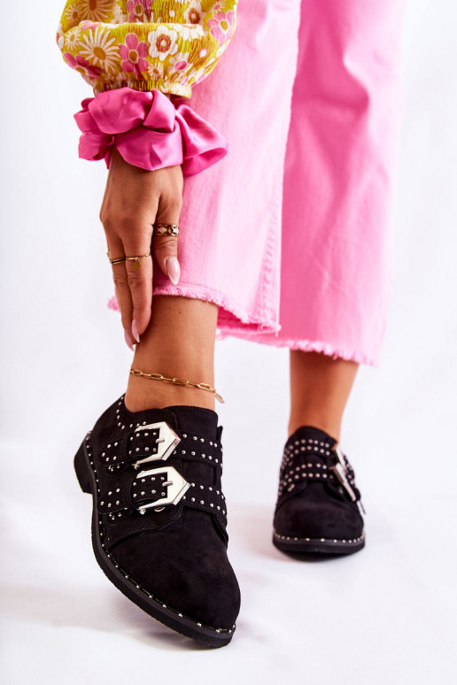 jalatsid neetide ja pandlaga Lu Boo mustad jalatsid neetide ja pandlaga Lu Boo mustad