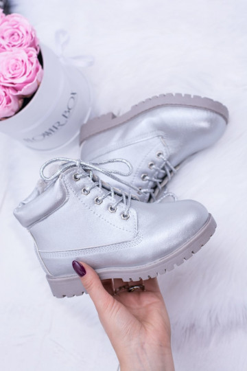 vaikams pašiltinti sidabro spalvos batai aulinukai Dexter 2