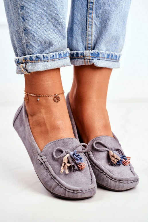 Naiste mokassiinid seemisnakhsed halli värvi Donna Mia