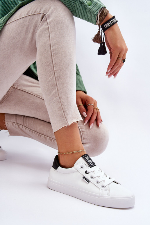 Stiilsed spordijalatsid naturaalsest nahast Big Star EE274312 Valget-mustad Stiilsed spordijalatsid naturaalsest nahast Big Star EE274312 Valget-mustad