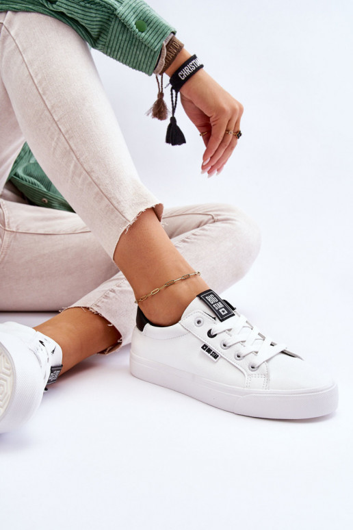 Stiilsed spordijalatsid naturaalsest nahast Big Star EE274312 Valget-mustad Stiilsed spordijalatsid naturaalsest nahast Big Star EE274312 Valget-mustad