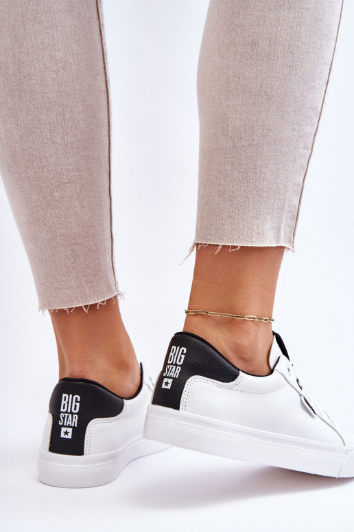 Stiilsed spordijalatsid naturaalsest nahast Big Star EE274312 Valget-mustad Stiilsed spordijalatsid naturaalsest nahast Big Star EE274312 Valget-mustad