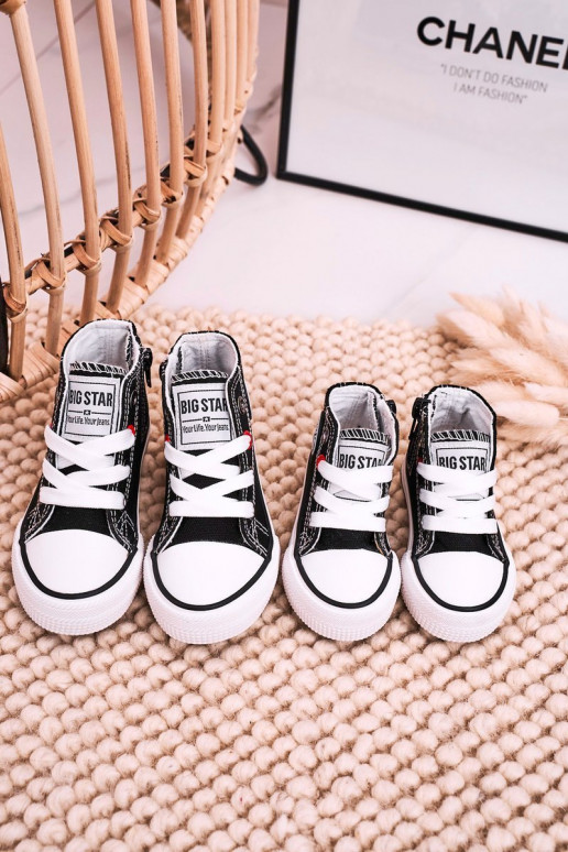 Laste jalanõud vabaajajalatsi tõmblukuga BIG STAR HH374188 mustad