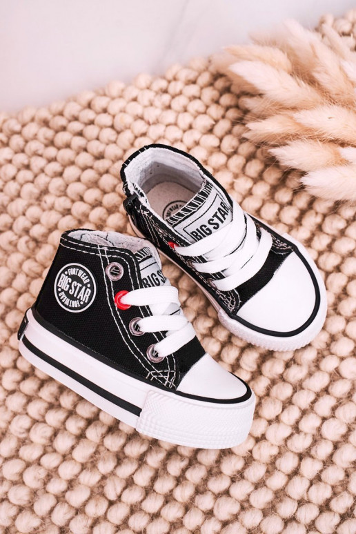 Laste jalanõud vabaajajalatsi tõmblukuga BIG STAR HH374188 mustad