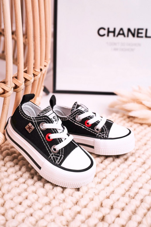 Laste jalanõud Klassikalise mudeli madalad tennised BIG STAR HH374194 mustad Laste jalanõud Klassikalise mudeli madalad tennised BIG STAR HH374194 mustad