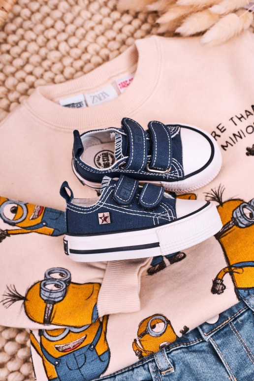 Laste vabaajajalatsid krõpsudega kinnitatav BIG STAR HH374201 tumesinist värvi Laste vabaajajalatsid krõpsudega kinnitatav BIG STAR HH374201 tumesinist värvi