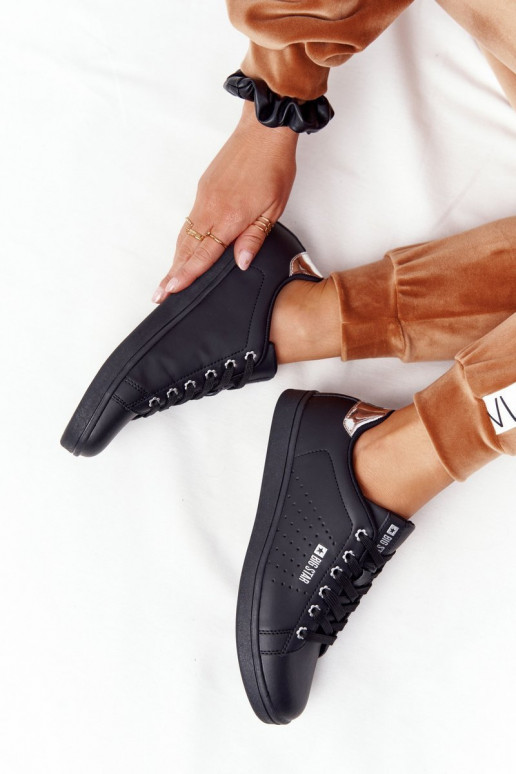 Stiilsed spordijalatsid naturaalsest nahast BIG STAR DD274586 -Hõbedat värvi