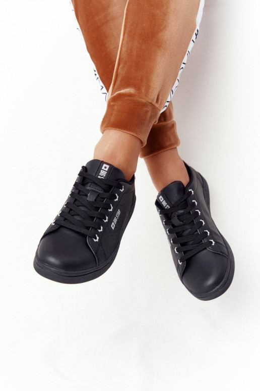 Stiilsed spordijalatsid naturaalsest nahast BIG STAR DD274586 -Hõbedat värvi