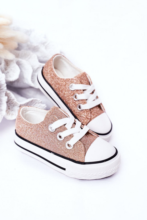 Laste jalanõud Läikivad vabaaja jalanõud Kuldset värvi Bling-Bling