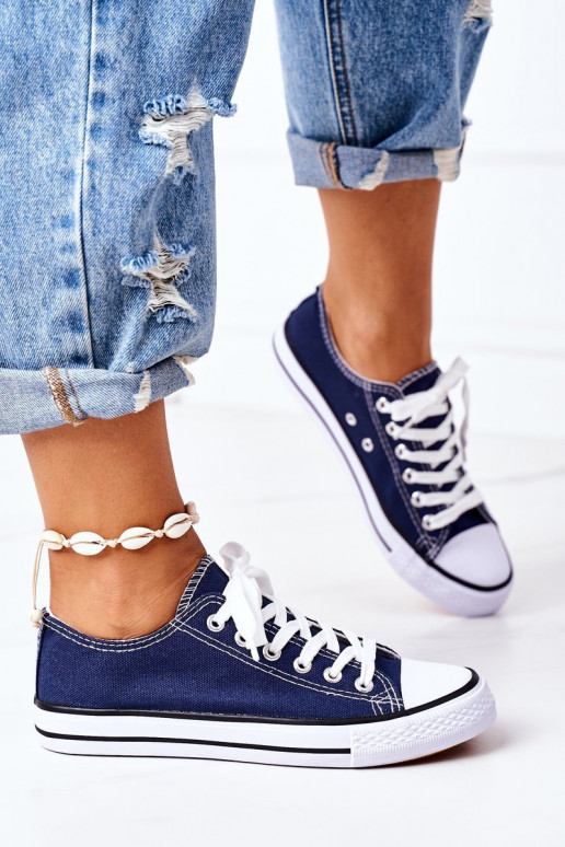 Klassikalise mudeli vabaaja jalanõud tumesinist värvi