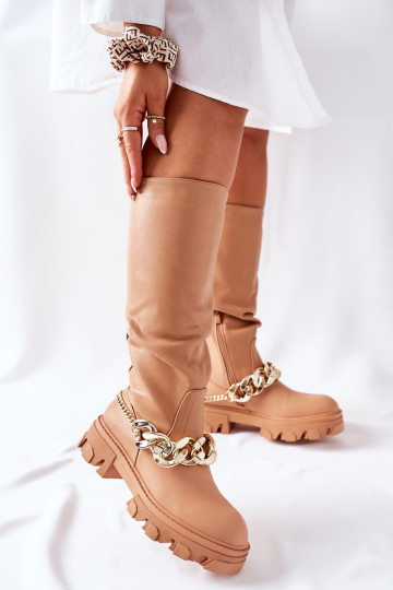 pika säärega saapad pruunid värvi Cecina