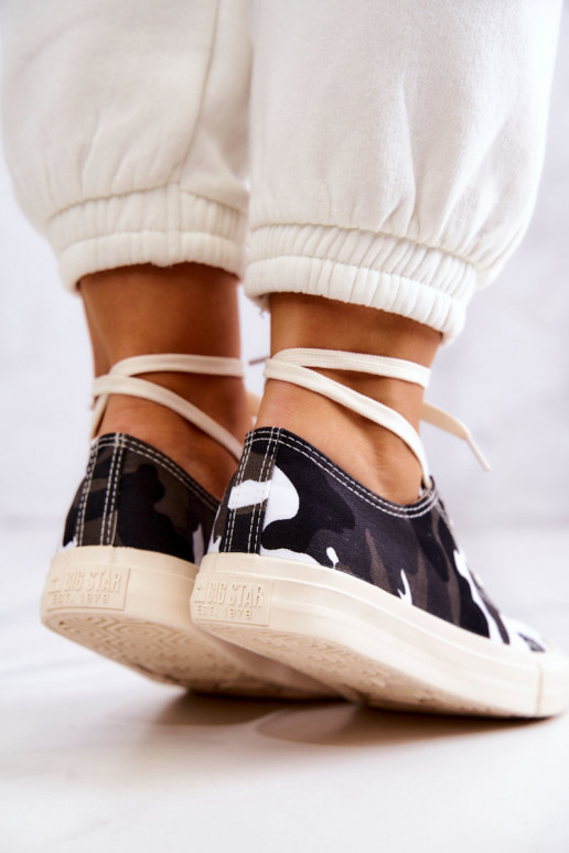 Riidest vabaaja jalanõud kamuflaaž BIG STAR JJ274237 Valget-Halli värvi Riidest vabaaja jalanõud kamuflaaž BIG STAR JJ274237 Valget-Halli värvi