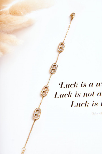 Käevõru säravate kristallidega Kuldset värvi