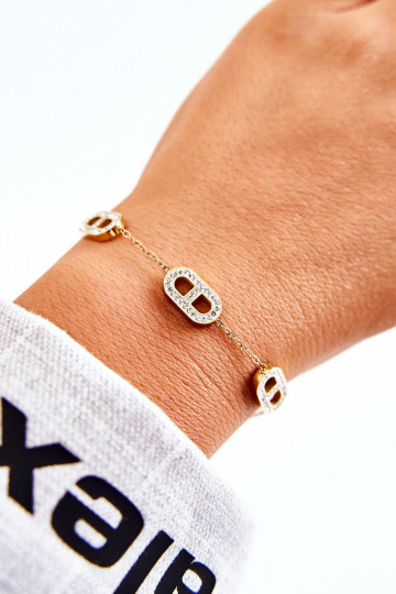 Käevõru säravate kristallidega Kuldset värvi 2