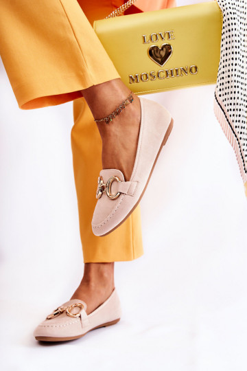 seemisnakhsed Mokassiinid kaunistustega beeži värvi Reality 2