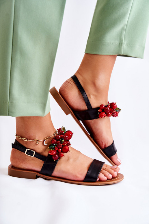 moodsad sandaalid koos pärlitega mustad Hally moodsad sandaalid koos pärlitega mustad Hally