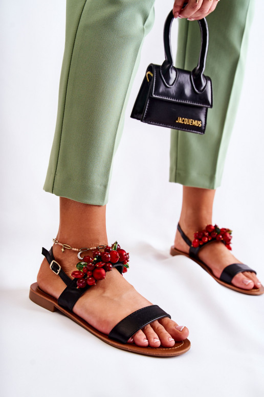 moodsad sandaalid koos pärlitega mustad Hally moodsad sandaalid koos pärlitega mustad Hally