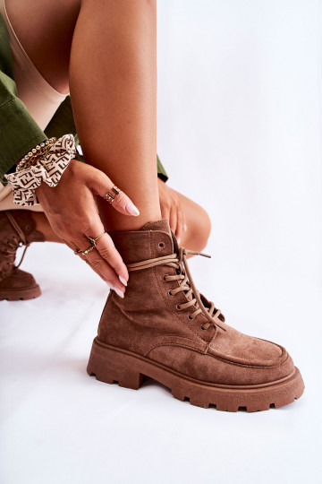 seemisnakhsed Naiste poolsaapad nööritavad pruunid värvi Vanita 2