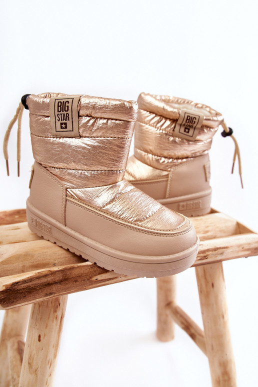 Nööpidega lumesaapad Big Star KK374221 beeži värvi-Kuldset värvi Nööpidega lumesaapad Big Star KK374221 beeži värvi-Kuldset värvi