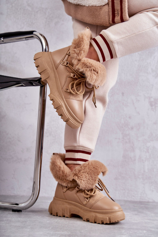 voodriga Naiste poolsaapad jalanõud beeži värvi Charles voodriga Naiste poolsaapad jalanõud beeži värvi Charles