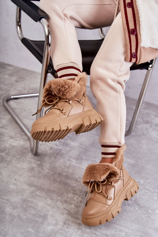 voodriga Naiste poolsaapad jalanõud beeži värvi Charles voodriga Naiste poolsaapad jalanõud beeži värvi Charles