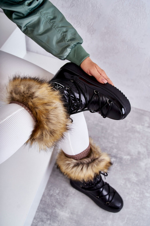 nööpidega lumesaapad nööritavad mustad Santero