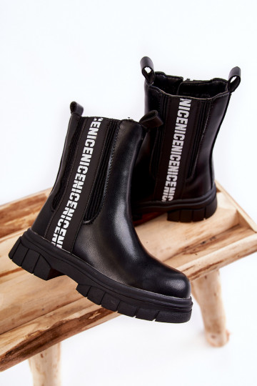 Laste jalanõud Saapad voodriga mustad Kimmy 2