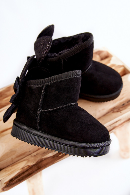 Laste voodriga nööpidega lumesaapad lipsukesega mustad Meriva Laste voodriga nööpidega lumesaapad lipsukesega mustad Meriva