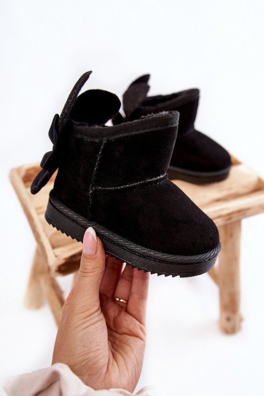 Laste voodriga nööpidega lumesaapad lipsukesega mustad Meriva Laste voodriga nööpidega lumesaapad lipsukesega mustad Meriva