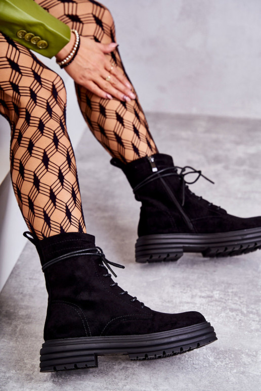 seemisnakhsed Naiste poolsaapad nööritavad mustad Afra seemisnakhsed Naiste poolsaapad nööritavad mustad Afra