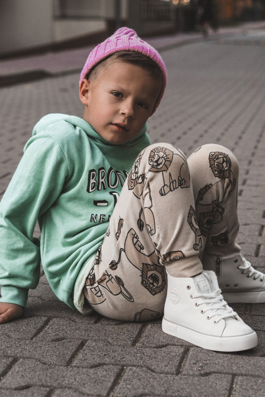 Laste kingad kiviklibuga tõmblukuga Big Star KK374227 valget värvi