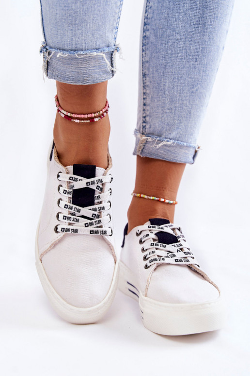 Naistesaapad Memory Foam System Big Star KK276002 valget värvi Naistesaapad Memory Foam System Big Star KK276002 valget värvi