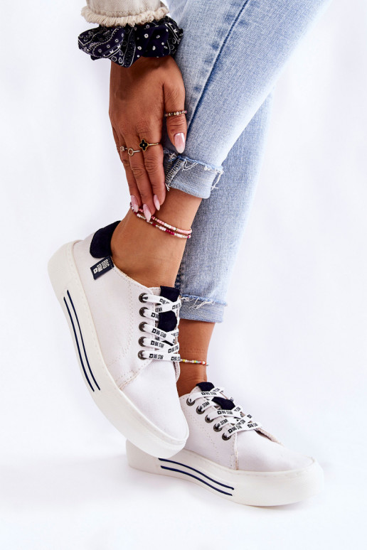 Naistesaapad Memory Foam System Big Star KK276002 valget värvi Naistesaapad Memory Foam System Big Star KK276002 valget värvi