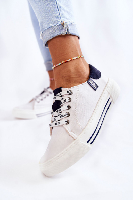 Naistesaapad Memory Foam System Big Star KK276002 valget värvi Naistesaapad Memory Foam System Big Star KK276002 valget värvi