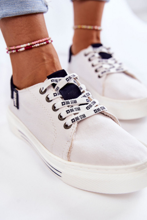 Naistesaapad Memory Foam System Big Star KK276002 valget värvi Naistesaapad Memory Foam System Big Star KK276002 valget värvi