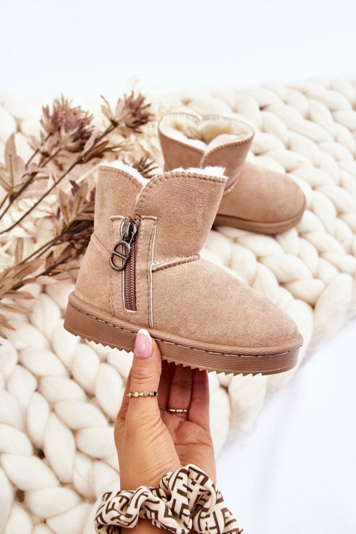 Laste jalanõud  voodriga Naiste poolsaapad nööpidega lumesaapad beeži värvi Catellie Laste jalanõud  voodriga Naiste poolsaapad nööpidega lumesaapad beeži värvi Catellie