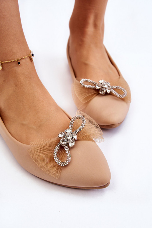 Baleriinad Terava ninaga jalatsid  beeži värvi Luminous Baleriinad Terava ninaga jalatsid  beeži värvi Luminous