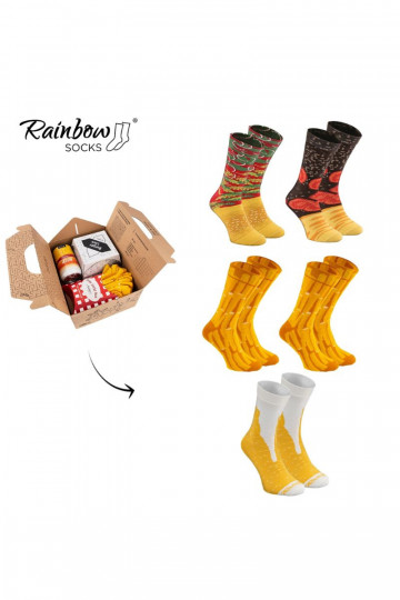 Vikerkaare sokid Meal Socks Box Burger  5 Par 2