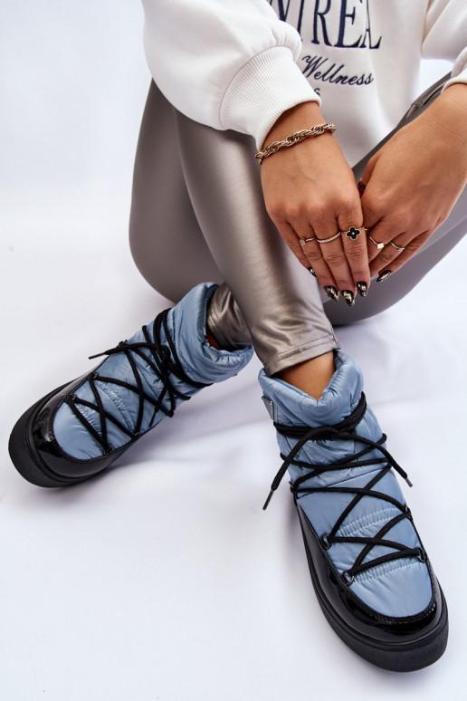 Moekad nööpidega lumesaapad nööritavad Sinist värvi Carrios