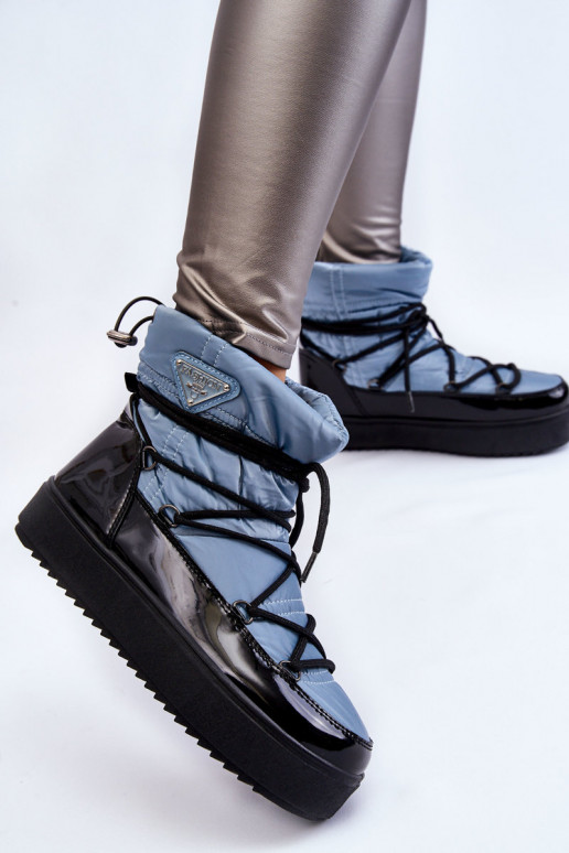 Moekad nööpidega lumesaapad nööritavad Sinist värvi Carrios