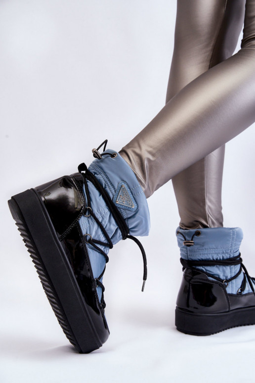 Moekad nööpidega lumesaapad nööritavad Sinist värvi Carrios