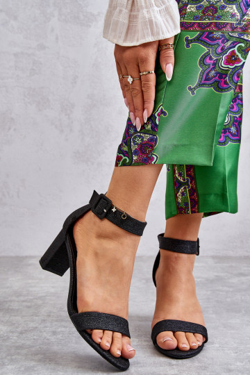 kõrge jämeda kontsaga mustad Maxim