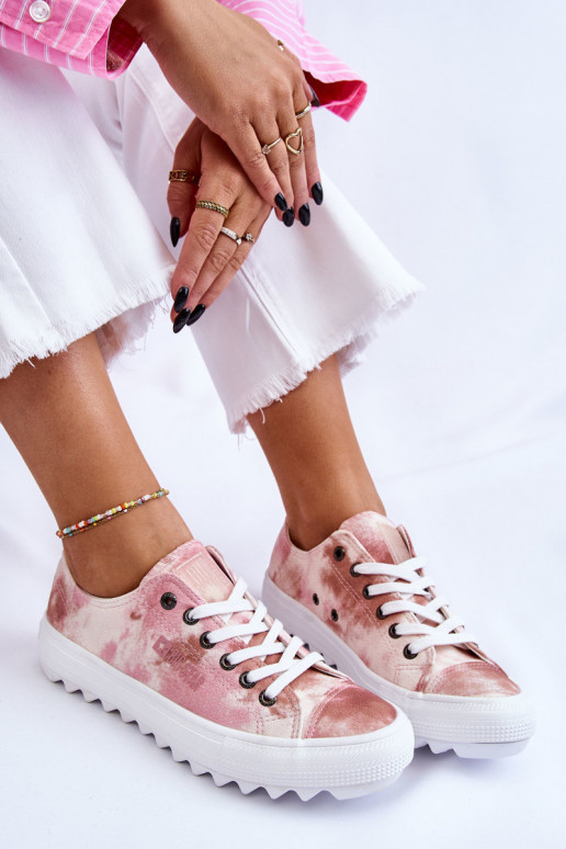 Moekad madalad tennised Big Star LL274044 tumeroosad värvi-beeži värvi Moekad madalad tennised Big Star LL274044 tumeroosad värvi-beeži värvi