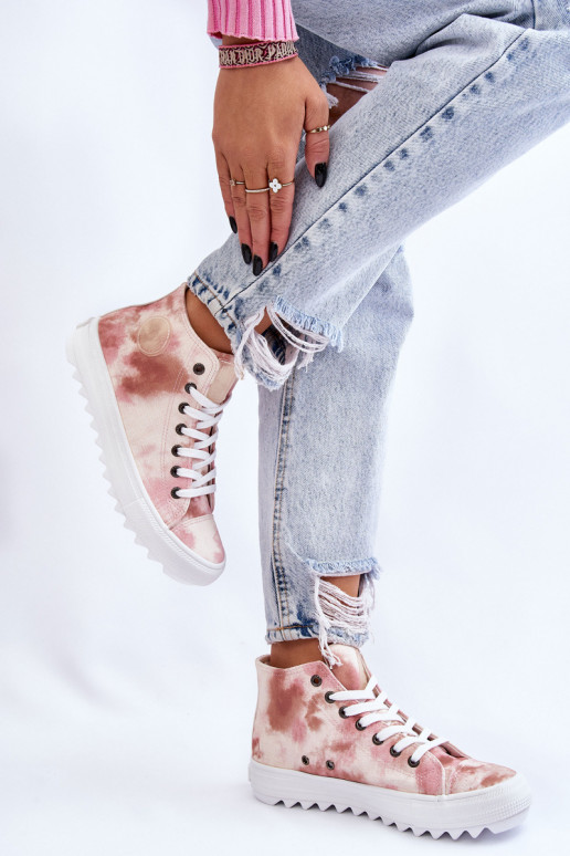 naiste saapad  Big Star LL274048 beeži värvi-Tumeroosad värvi naiste saapad  Big Star LL274048 beeži värvi-Tumeroosad värvi