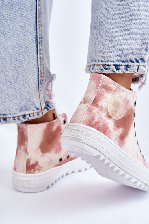 naiste saapad  Big Star LL274048 beeži värvi-Tumeroosad värvi naiste saapad  Big Star LL274048 beeži värvi-Tumeroosad värvi