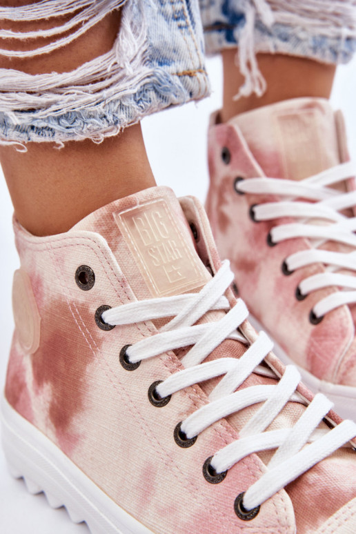 naiste saapad  Big Star LL274048 beeži värvi-Tumeroosad värvi naiste saapad  Big Star LL274048 beeži värvi-Tumeroosad värvi