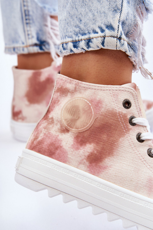 naiste saapad  Big Star LL274048 beeži värvi-Tumeroosad värvi naiste saapad  Big Star LL274048 beeži värvi-Tumeroosad värvi