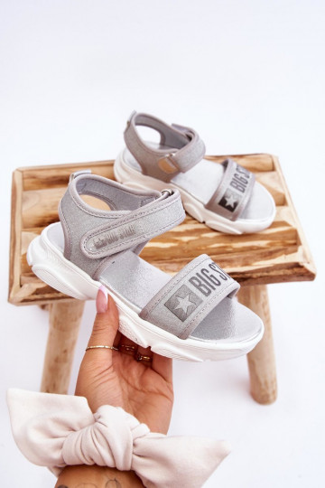 Laste sandaalid krõpsudega kinnitatav Big Star LL374194 Hõbedat värvi 2