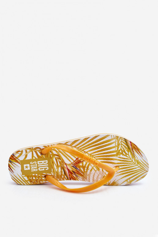 Moodsad plätud moodsad varbavahe-sandaalid Big Star LL274819 Kollased