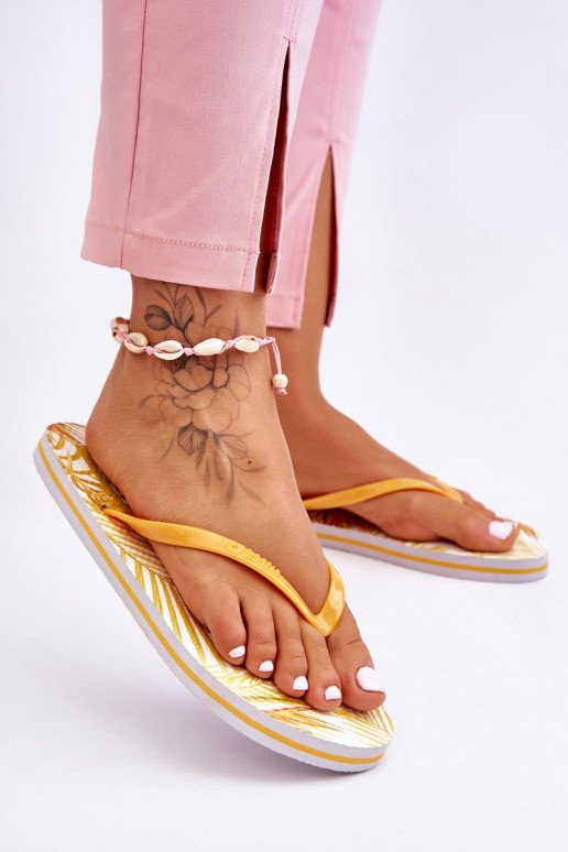 Moodsad plätud moodsad varbavahe-sandaalid Big Star LL274819 Kollased